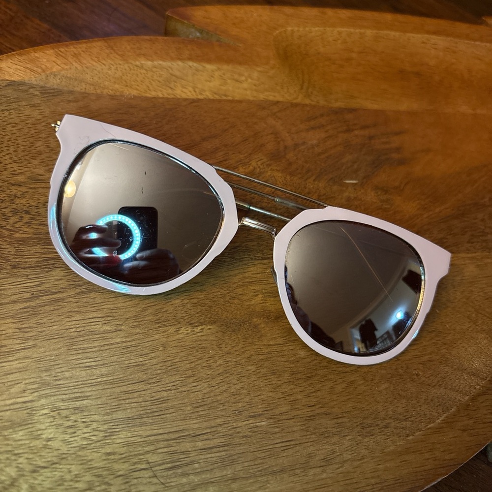 Dusty Rose Pink & Silver Sunglasses